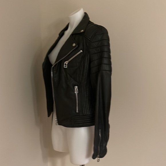 (NWT) Goosecraft Dual Zip Leather Black Biker Jacket, Medium - Picture 11 of 16